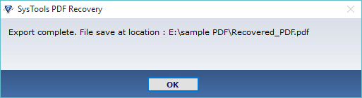 export recovered pdf